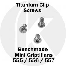 Titanium Replacement Clip Screws for Benchmade Mini Griptilian Knife - 555, 556, 557 Models - Button Head - T6 - Set of 3