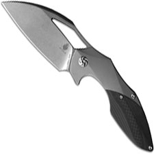 Kizer Megatherium Ki4502A1 Elijah Isham Frame Lock Flipper Folder Wharncliffe Titanium and Carbon Fiber