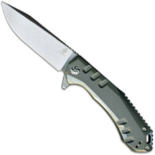 Kizer Basalt Ki4505 Azo EDC Clip Point Blade Dark Gray Titanium Frame Lock Flipper Folder