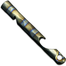 Kizer Siren I T106A1 EDC Emergency Whistle Bottle Opener Tool Brown and Blue Ti