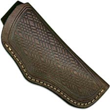 Generic Folding Hunter Sheath - Open Top - Brown Leather with Belt Loop - Fits Boker Folding Hunter