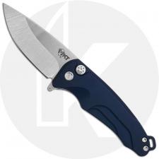Medford Smooth Criminal - Tumbled S35VN Drop Point - Blue Aluminum - Button Lock Folder - USA Made