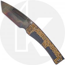 Medford Marauder-H Knife - 3V Vulcan Tanto - Violet / Bronze Predator Ti - Frame Lock Folder - USA Made