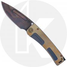 Medford Marauder-H Knife - S45VN Vulcan Drop Point - Blue with Bronze Flats - Frame Lock Folder - USA Made