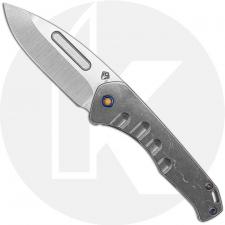 Medford Praetorian Slim - Tumbled S35VN Drop Point - Tumbled Ti - Frame Lock Folder - USA Made