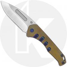 Medford Praetorian Slim - Tumbled S35VN Drop Point - Violet / Bronze Ti - Frame Lock Folder - USA Made