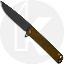 Medford M-48 Knife - PVD S45VN Drop Point - Yellow Aluminum / PVD Ti  - Frame Lock Flipper Folder - USA Made