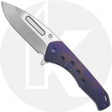 Medford Praetorian Slim Flipper - Satin S35VN Drop Point - Violet Ti - Frame Lock Folder - USA Made