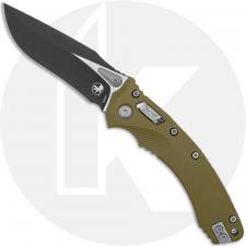 Microtech Amphibian RAM-LOK Knife - Black Bohler M390MK Drop Point - Fluted OD Green G10
