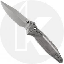 Microtech Socom Delta Knife - Stonewashed Spear Point - Stonewash Titanium with Bronze Accents
