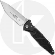Microtech Socom Elite Knife - Stonewashed M390 Tanto - Black Aluminum with Textured Inlays