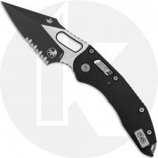 Microtech Stitch RAM-LOK Knife - 2-Tone Part Serrated Bohler M390MK Spear Point - Fluted Black Aluminum