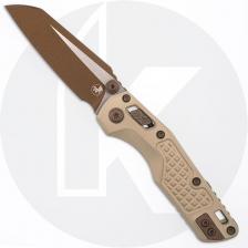 Microtech MSI Mini RAM-LOK Knife - Gold Bohler M390MK Sheepsfoot - Champagne Gold Frag Pattern Aluminum