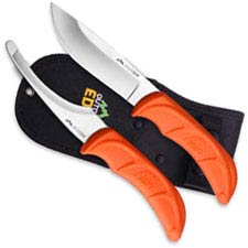 Outdoor Edge JaegerPair - JR-1C - Skinning and Gutting Knife Combo - Orange TPR - Black Sheath