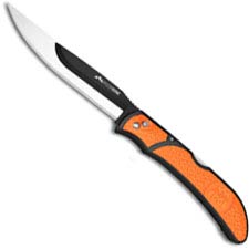 Outdoor Edge RazorBone - RBB-20 - Folding Hunting Knife Set - Replaceable Blades - Orange Handle - Camo Sheath