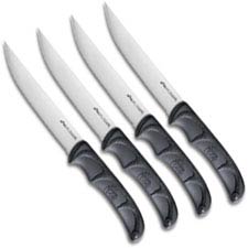 Outdoor Edge WildGame Steak Knives - STK-4C - Micro Serrated - Black Polypropylene - Set of 4