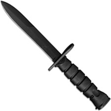 Ontario 6277 Bayonet Knife - Black Spear Point Fixed Blade - Black Kraton Handle (was SKU M7-B) USA Made