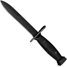 Ontario M7 Bayonet Knife 8185 - Black Spear Point Fixed Blade - Checkered Black Handle (was SKU 494) USA Made