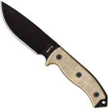 Ontario 8667 RAT-5 Fixed Blade Knife Black 1095 Steel Drop Point Micarta Handle USA Made