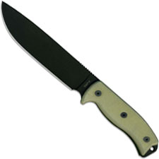 Ontario 8668 RAT-7 Fixed Blade Knife Black 1095 Steel Drop Point Micarta Handle USA Made