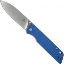 QSP Parrot Knife QS102-D - Satin D2 Spear Point - Blue G10 - Liner Lock Folder