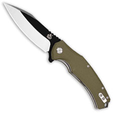 QSP Snipe Knife QS121-B - Black and Satin D2 Modified Clip Point - OD Green G10 - Liner Lock Flipper Folder