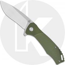 QSP Raven QS122-B1 Knife - Two-Tone Satin D2 Drop Point - Green G10 - Flipper Folder