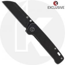 QSP Penguin Knife QS130-KP5 - Black Stonewash M390 Sheepfoot - Black Stonewash Titanium - Frame Lock Folder