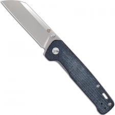 QSP Penguin Knife QS130-B - 2 Tone Satin D2 Sheepfoot - Jean Micarta - Liner Lock Folder