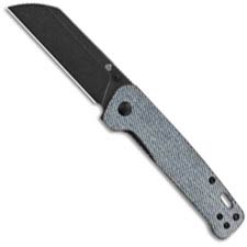 QSP Penguin Knife QS130-B2 - Black Stonewash D2 Sheepfoot - Denim Micarta - Liner Lock Folder