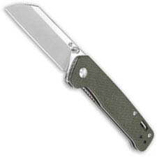 QSP Penguin Knife QS130-C - 2 Tone Satin D2 Sheepfoot - OD Linen Micarta - Liner Lock Folder