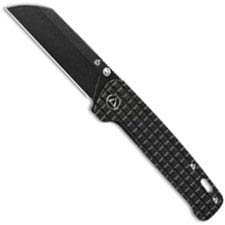 QSP Penguin Knife QS130-OFRG - Black Stonewash 154CM Sheepfoot - Black Stonewash Frag Ti - Frame Lock