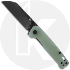 QSP Penguin V2 QS130V2-G2 Knife - Black Stonewash D2 Sheepsfoot - Jade G10