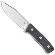 QSP Bison Knife QS134-A - Satin D2 Clip Point Fixed Blade - Black Micarta - Kydex Sheath