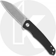 QSP Otter QS140-C1 Knife - Stonewash 14C28N Sheepsfoot  - Black G10 - Flipper Folder