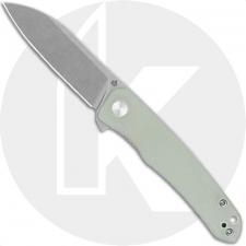 QSP Otter QS140-D1 Knife - Stonewash 14C28N Sheepsfoot - Jade G10 - Flipper Folder