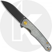 QSP Otter QS140-F2 Knife - Black 14C28N Sheepsfoot - Denim Micarta - Flipper Folder