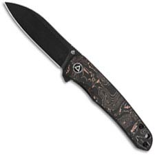 QSP Otter QS140-B2 Knife - Black S35VN - Copper Foil Carbon Fiber - Liner Lock Flipper Folder