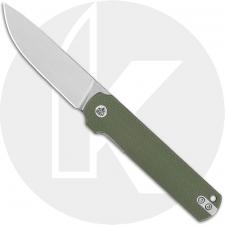 QSP Lark QS144C Knife - 14C28N Drop Point - Green G10 - Flipper Folder