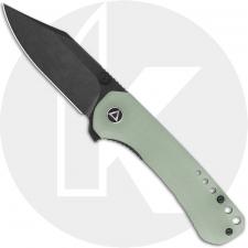QSP Kestrel QS145-B2 Knife - Blackwash 14C28N Clip Point - Jade G10 - Flipper Folder