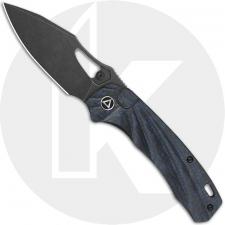 QSP Hornbill QS146-B2 Knife - Blackwash S35VN Drop Point - Blue Carbon Fiber