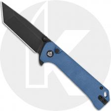 QSP Grebe T QS148-B2 Knife - Blackwash 14C28N Tanto - Blue Micarta - Flipper Folder
