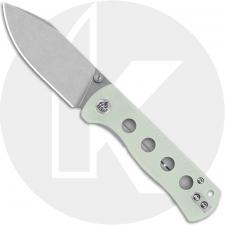 QSP Canary Folder QS150-E1 Knife - Stonewash 14C28N Drop Point - Jade G10