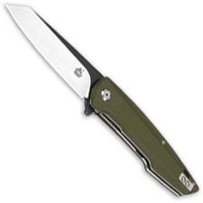 QSP Phoenix Knife QS108-B - Black / Satin D2 Reverse Tanto - OD G10 - Liner Lock Flipper Folder