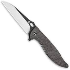 QSP Locust Knife QS117-B - Black / Satin VG-10 Wharncliffe - Black Micarta - Liner Lock Flipper Folder