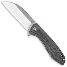 QSP Pelican Knife QS118-C - 2 Tone Satin S35VN Sheepfoot - Black Micarta - Liner Lock Flipper Folder