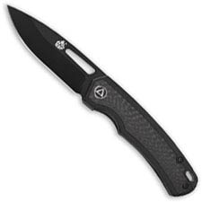 QSP Puffin Knife QS127-A - Black Ti S35VN Drop Point - Black Titanium and Carbon Fiber - Frame Lock Folder