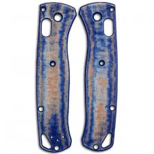 RC BladeWorks Custom Micarta Scales for Benchmade Bugout Knife - Blue / Natural - USA Made