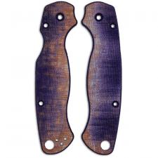 RC BladeWorks Custom Micarta Scales for Spyderco Para Military 2 Knife - Blue / Natural - USA Made