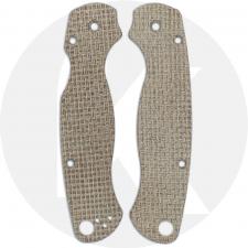 Ripps Garage Tech Micarta Scales for Spyderco Paramilitary 2 Knife - Natural Burlap